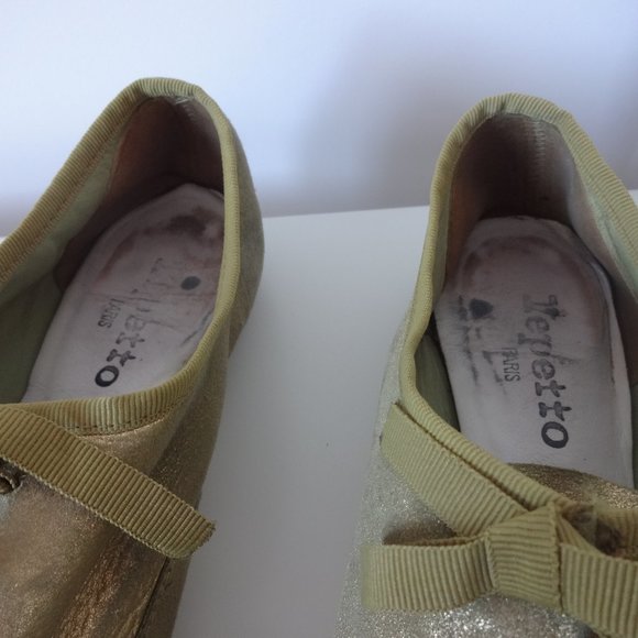 Repetto metallic gold laced Oxford flats - Picture 7 of 9